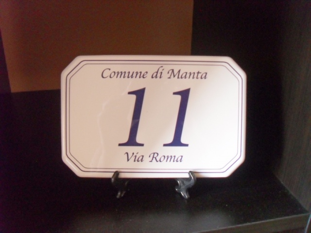 Numero civico ottagonale cm 11,5x17,5