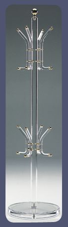 Appendiabiti in plexiglass con pomelli in ottone dorato