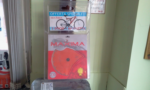 3 Dischi diamantati Maxima Promoair + bicicletta omaggio